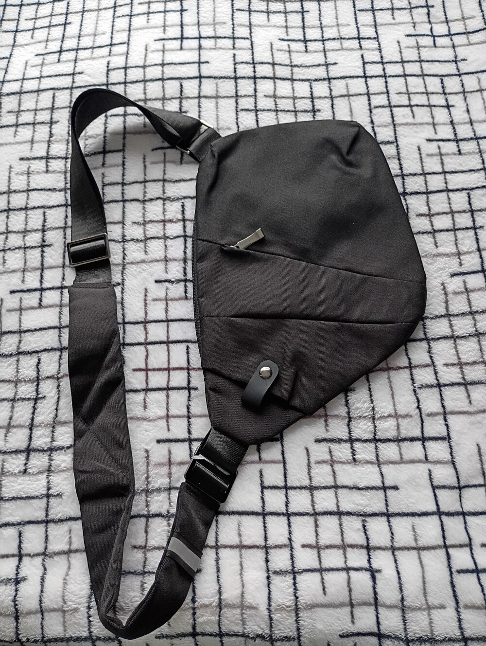 Anti Theft Black Crossbody Sling Bag for Under a Jacket